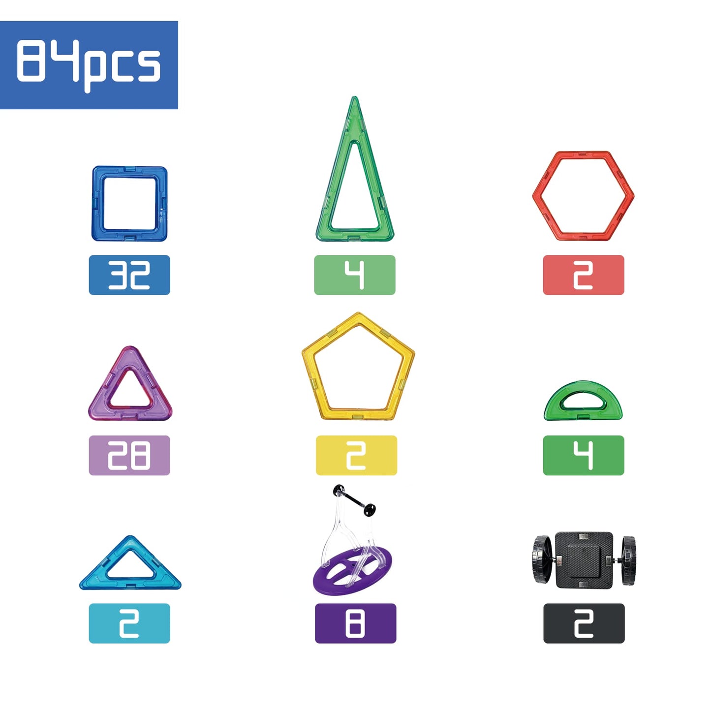 MagnaMinds Open tegels - 84 stuks