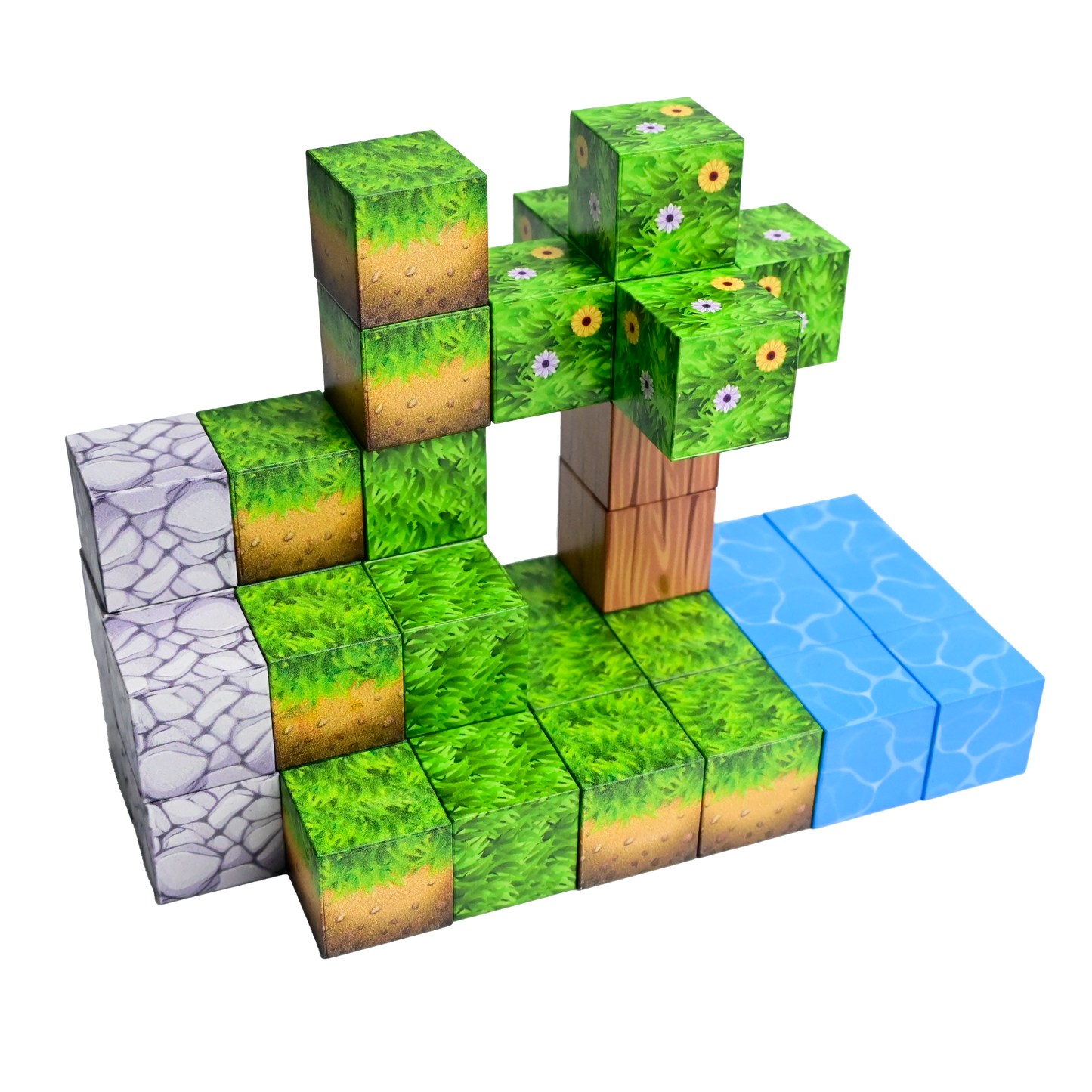 Magnaminds Cubes Natuur - 108 stuks