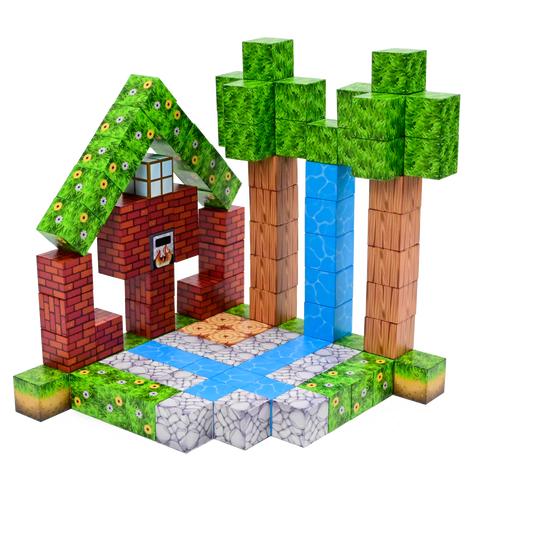 Magnaminds Cubes Natuur - 108 stuks