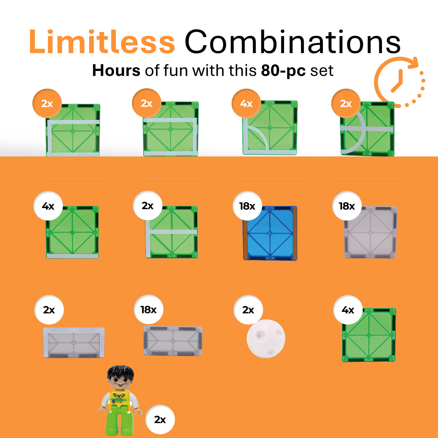 Magnaminds Voetbal Thema - 80 stuks