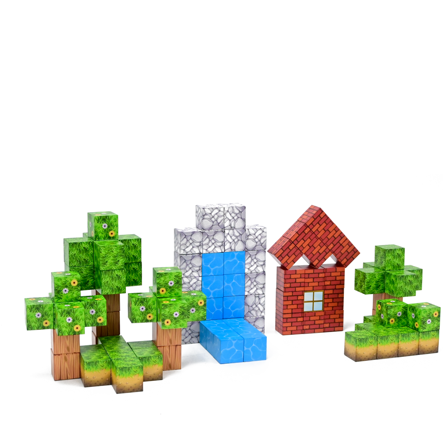 Magnaminds Cubes Natuur - 108 stuks