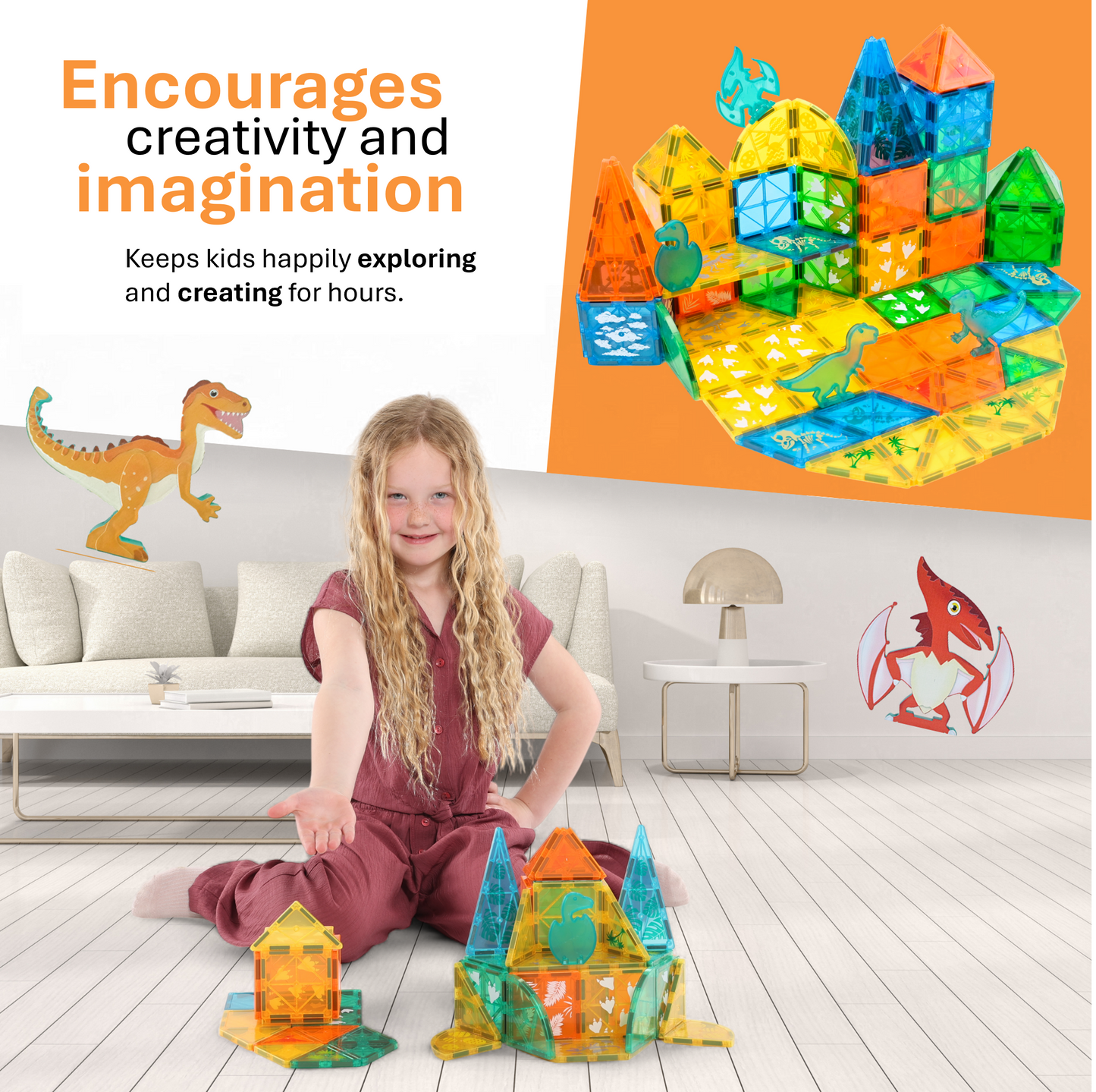 Magnaminds Dino - 104 stuks