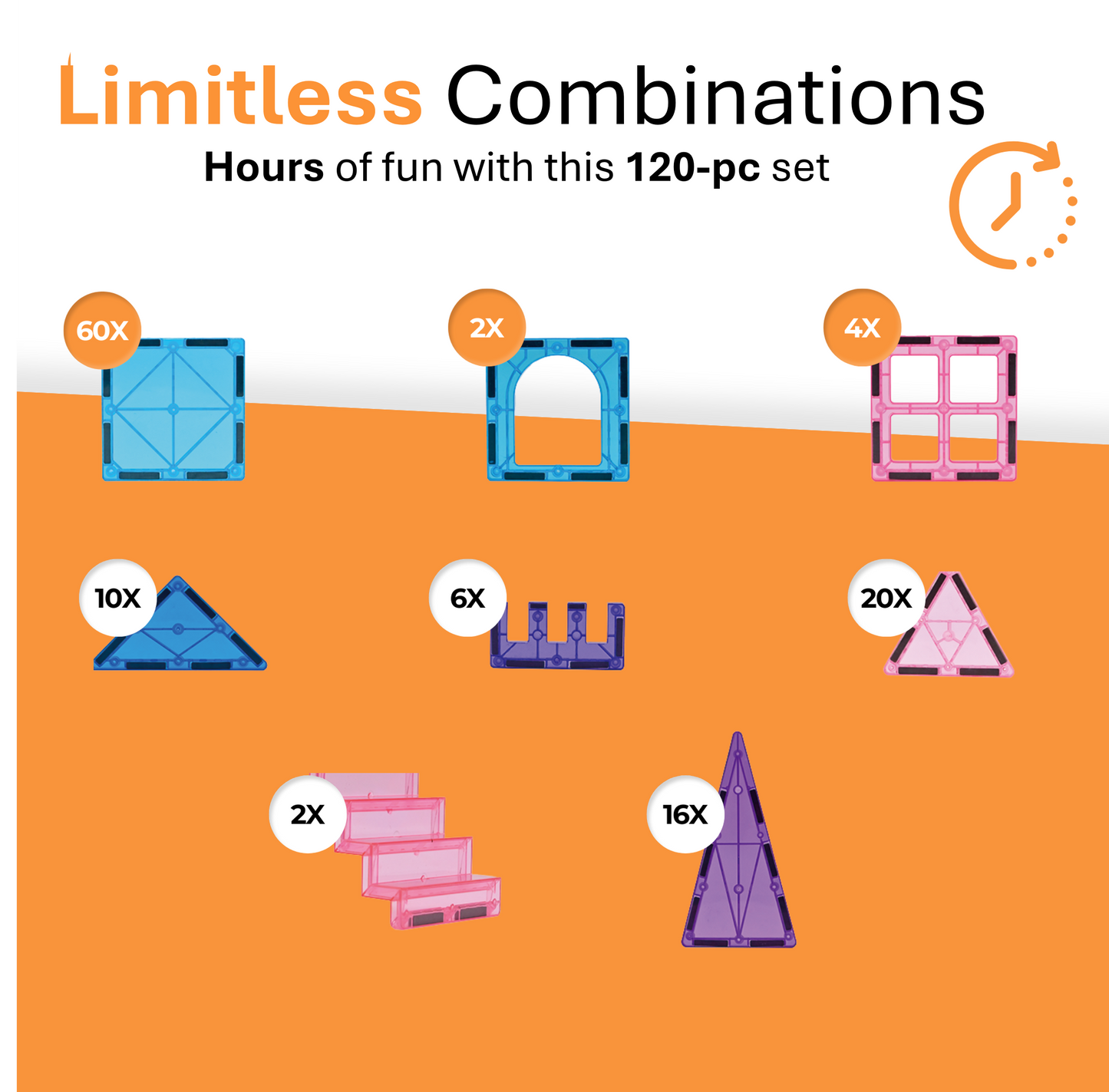 Magnaminds Ice Prince/Princess - 120 stuks