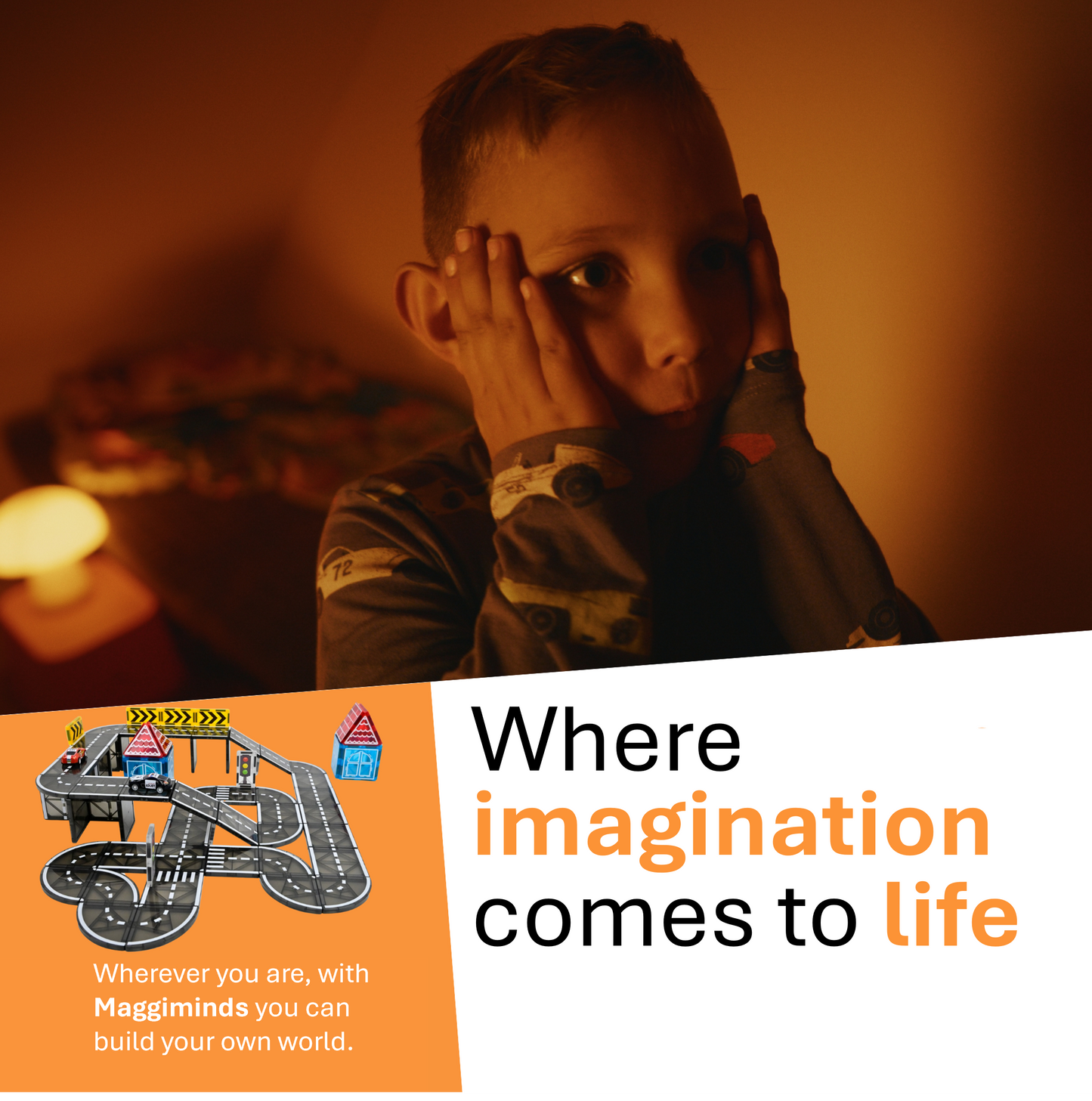 Magnaminds wegenset met auto's - 78 stuks